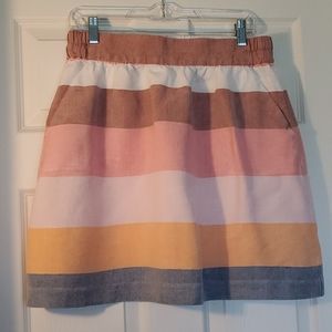 LOFT Multicolor Striped Skirt